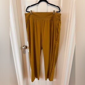Athleta Nolita Wide Leg Pants Mustard Yellow Size 20 Stretch Pull-On